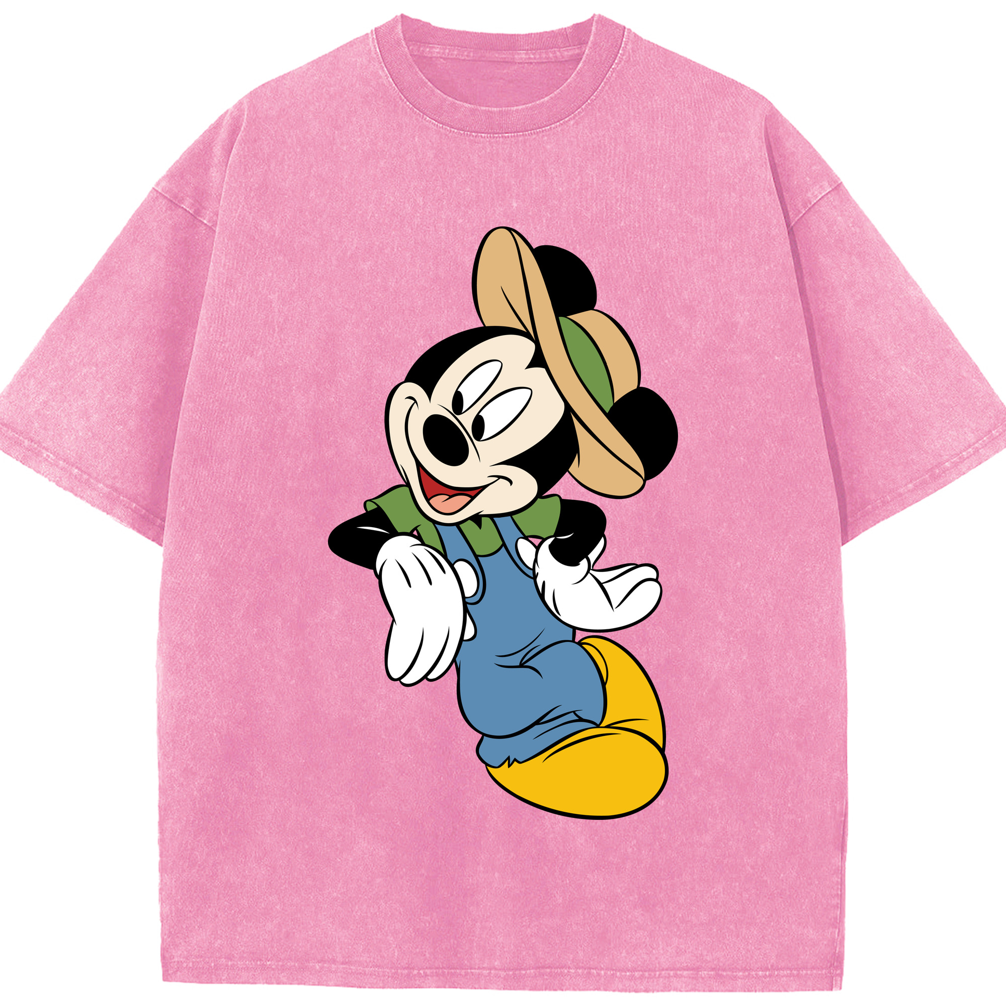 （画像用） ミッキーマウス Mickey Mouse 綿100% ヴィンテージ風 半袖Tシャツ（フロントプリント）
